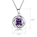 Aurora Tears Created-Amethyst Pendant February Birthstone Necklace for Women 17.7