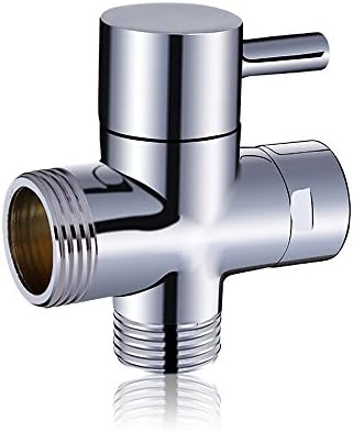 Sunaix Solid Brass Shower Arm 3-Way Diverter Valve,Bathroom System T-Valve Universal Component,1/2"MPTx1/2"FPTx1/2"MPT