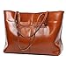 Covelin Women's Handbag Genuine Leather Tote Shoulder Bags Soft Hot Brown