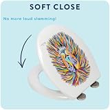 Croydex Steven Brown Lewis McZoo Flexi-Fix White Toilet Seat view 3