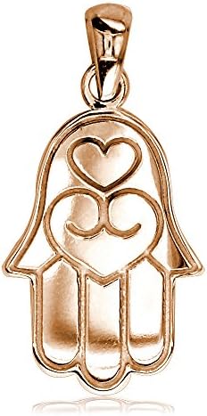 Medium Hamsa, Hand of God Charm in 14K Pink, Rose Gold