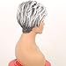 Short Silver Gray Fluffy Layered Wigs For Seniors Women