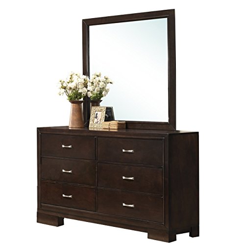 Roundhill Furniture Montana Modern 5Piece Wood Bedroom Set with Bed