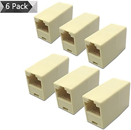 Ethernet RJ45 Coupler - Ealona Network Inline Coupler with Cable Inside for Cat5 Cat5e Cat6e Cat7 6 Pack