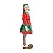 Girls Christmas Elf Costume Toyshop Santas Little Helper Kids Festive Outfit - Medium (Age 6-8) Red