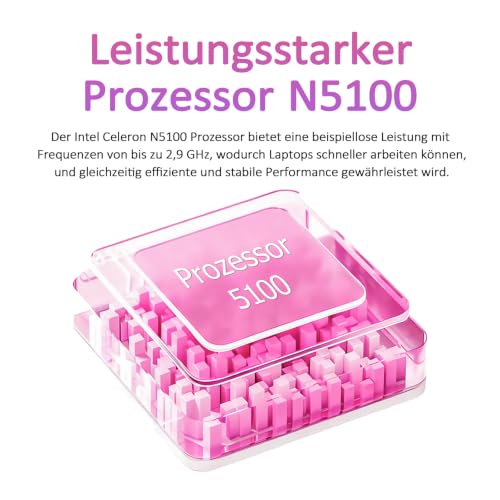 Auusda Laptop 15,6 Zoll, Prozessor N5100 (2,8 GHz), 16 GB RAM, 512 GB SSD | 1920×1080, 6000 mAh, Dualband-WiFi, Bluetooth 4.2, integrierte Webcam, leicht mit 1,6 kg