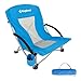 KingCamp Ultralight Compact Portable Low Back Beach Chairs for Adults with Cup Holder,Carrying Bag,Padded Armrest for Outdoor Sand Picnic Lawn Concert Traveling Festival