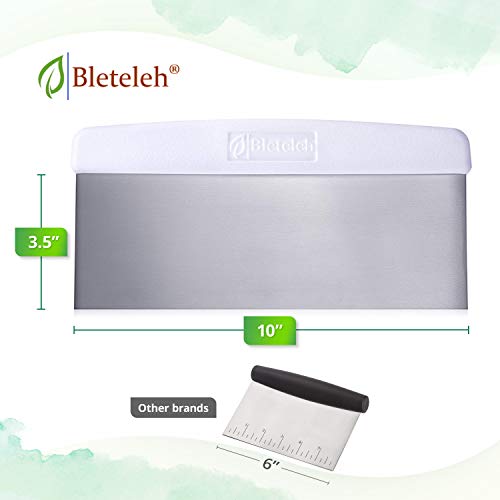 Bleteleh Large Bench Scraper for Tall Cakes, Stainless Steel Dough Scraper for Baking, Long Wide