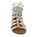 ANNA BRINA-10 Women's Studded Strappy Lace Up Back Zipper Gladiator Flat Sandals