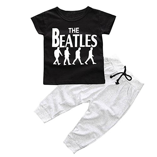 Toddler Kids Infant Boy T-shirt Tops and Long Pants Trousers Outfits