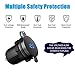 LaoDa Dual USB Charger Socket Waterproof Power Outlet 2.1A & 2.1A with Voltmeter & Wire in-line 10A Fuse for 12-24V Car Boat Marine Motorcycle
