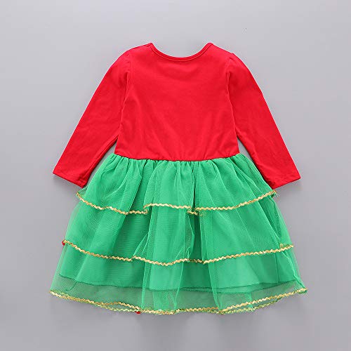 Toddler Kids Baby Girls Outfits Christmas Tree Dress Red Green Tutu Skirt Clothes Set Winter