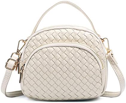 Zg Totally Hand Braided Vegan Leather Small Crossbody Bag Cell Phone Purse Wallet For Women Girls
