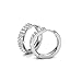 Cate & Chloe Alice Graceful 18k White Gold Plated Hoop Earrings w/Swarovski Crystals, Beautiful Classic Round Cut Diamond Crystal Cluster Silver Fashion Hoops Earring Set - Hypoallergenic - MSRP $149