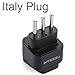 TESSAN Grounded Universal European Travel Plug Adapter USA to Italy Travel Prong Adapter Plug Kit for Italy (Type L) - 3 Pack
