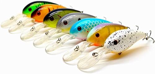 Poly Fishing Lures | Set of 7 or 10 Colorful Artificial Minnow Crank Bait Realistic Life-like Swimming as Life Fish with Grains in Vivo Ball Premium Hook and Durable ABS for Fishing Trout Bass Catfish