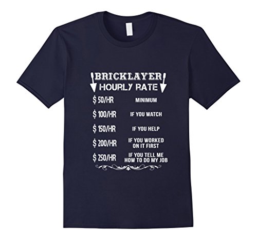 Mens BRICKLAYER HOURLY RATE T SHIRT PARENTS' DAY XL Navy