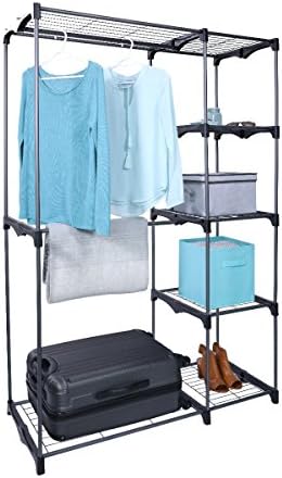 iuhome Double Rod Freestanding Closet Organizer