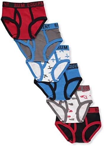 BUM Equipment Little Boys' Toddler 6-Pack Briefs - red/multi, 2t - 3t