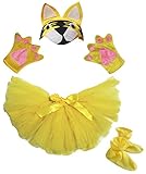 Petitebella Yellow Tiger Hat Gloves Tutu Shoes