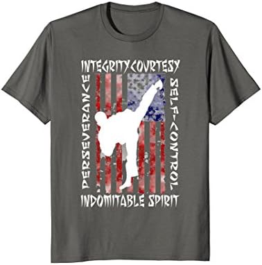 Mens Taekwondo Shirt 5 Tenets Taekwon-do Martial Arts Kick White 3XL Asphalt
