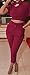 Jiujiuyi Women's Turn-down Collar Crop Top and Pants Set