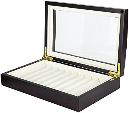 Oineh Wood Jewelry Pen Display Case, Body Jewelry Storage Box, Ebony