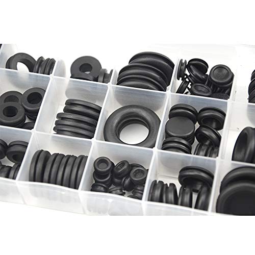 XLX 125Pcs 18 Sizes Rubber O-Ring Gasket Silicone Sealing Repair Box Washer Seal Assortment Set for Plumbing Automotive General Repair