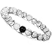 ORAZIO 4Pcs 8mm Beaded Distance Bracelet Natural Stone Couple Lover Relationship Bracelets Elastic