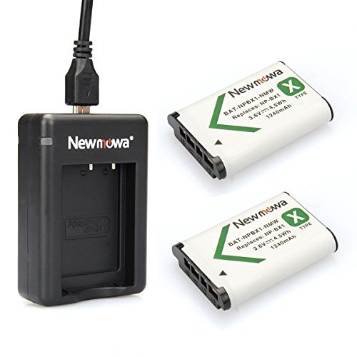 NP-BX1 Newmowa Replacement Battery (2-Pack) and Dual USB Charger Set for Sony NP-BX1/M8 and Sony Cyber-Shot DSC-RX100, DSC-RX100 II, DSC-RX100M II, DSC-RX100 III, DSC-RX100 V, DSC-RX100 IV, HDR-CX405