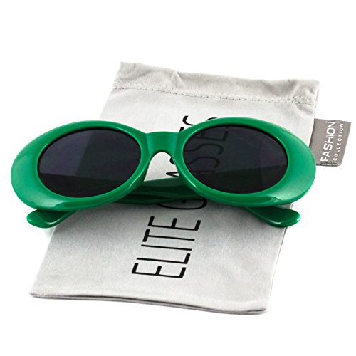Clout Goggles Oval Hypebeast Eyewear Supreme Glasses Cool Sunglasses (Green, 51)