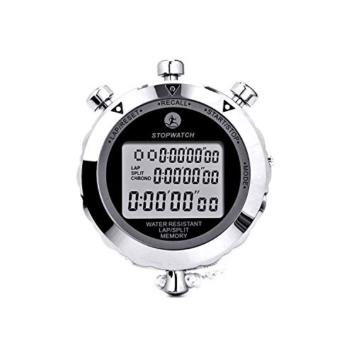 Rolilink Stopwatch Metal Stop Watch Timer 30 Lap Memory Coach Sports Timer for Competitions, Games - Thumbnail 7