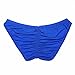 FEESHOW Men's Silky Bikini Briefs Bulge Pouch Underwear Swimwear Ruched Back Blue one Size