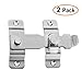 Flip Door Latch, 4.3 inch Stainless Steel Sliding Bolt Safety Gate Lock for Barn Warehouse Fense Garden Cabinet, Brushed Finish, 2 Pack