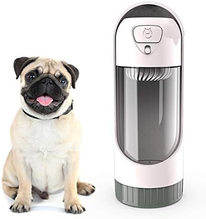MonsterKill Dog Travel Water Bottle/Pet Portable hiking Dispenser/Cat Leak Proof ABS Resin Environmental Walking Bowl/Out Door Drinking Cup-300mL (White)