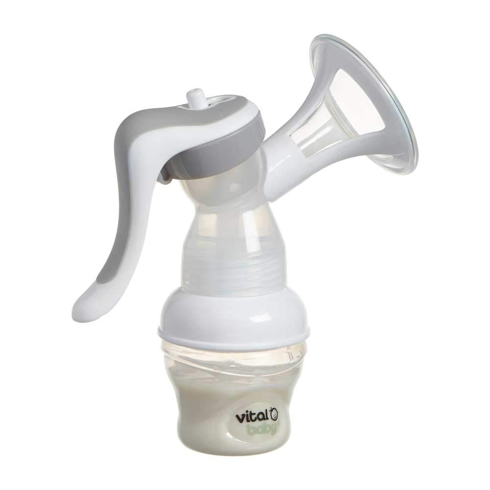 Vital Baby Nurture Flexcone Manual Breast Pump, Super sift Silicone Cone for Breast Feeding, Hand Breast Milk Pump, White