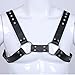 iiniim Men's Adjustable Leather Body Chest Half Harness Belt (One Size, Black B)