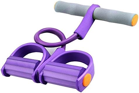 Pedal Resistance Band, Elastic 2pcs Pull Rope Portable Home GYM Sit-ups Device Yoga Sports Equipment for Abdomen/Waist/Arm/Leg, Bodybuilding Fitness Slimming Training Exercise Bands (purple)