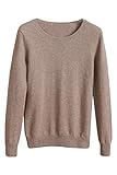 Viottis Women's Crewneck Cashmere Wool Blended Long Sleeve Pullover Sweater S-3XL