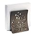 mDesign Decorative Metal Paper Napkin Holder for Kitchen Countertops, Dinner Tables, Picnics - Decorative Flora Design - Indoor & Outdoor Use, Storage and Organization for Multiple Sizes - Bronze
