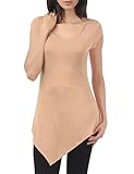 TWINTH Tunic Top Plus Size Shortsleeve Handkerchief Hem Tunics