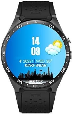 SENBONO KW88 Android 5.1 Bluetooth Smart Watch Phone with MTK6580 1.39 inch Screen 2.0MP Camera Smartwatch Heart Rate Pedometer support 3G WIFI GPS Navigation Call Phone for Android and IOS(Black)