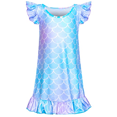 Fiodrimy Girls Nightgowns Unicorn Sleepwear Night Sleep Dress Pajamas Little Kids Toddler Soft Nightgown