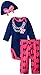 Gerber Baby Girls' 3-Piece Bodysuit, Legging and Cap Set, Bows/Pearls, 6-9 Months