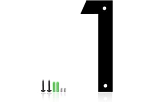 MONLYEY 6 Inch Stainless Steel Floating Door Numbers and Metal Letters – Modern Black Metal House and Mailbox Numbers, Sleek House Address Plaques for Home, Apartment, and Garden Decor (1）