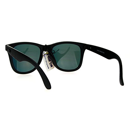 KUSH Sunglasses Unisex Classic Square Textured Black Frame Red Mirror Lens