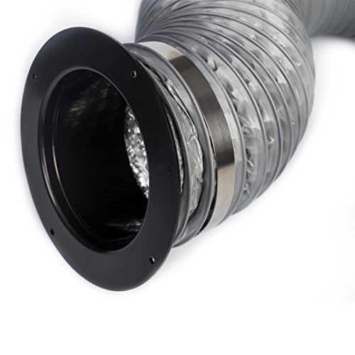Hon&Guan 4" Duct Connector, Plastic Straight Pipe Flange for Heating Cooling Ventilation System(100mm)