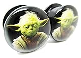 Yoda Face Ear Plugs - Acrylic Screw-On - 8 Sizes - Brand New *Pair