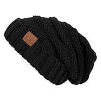 Funky Junque H-6100-06 Oversized Slouchy Beanie - Black