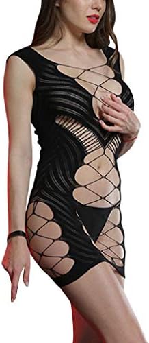 Ulily Womens Seamless Mesh Lingerie Chemise Fishnet Dress Bodystocking